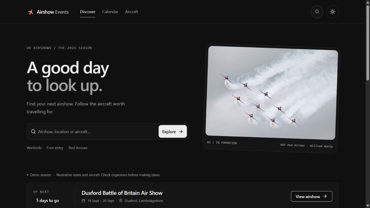 airshow.events homepage